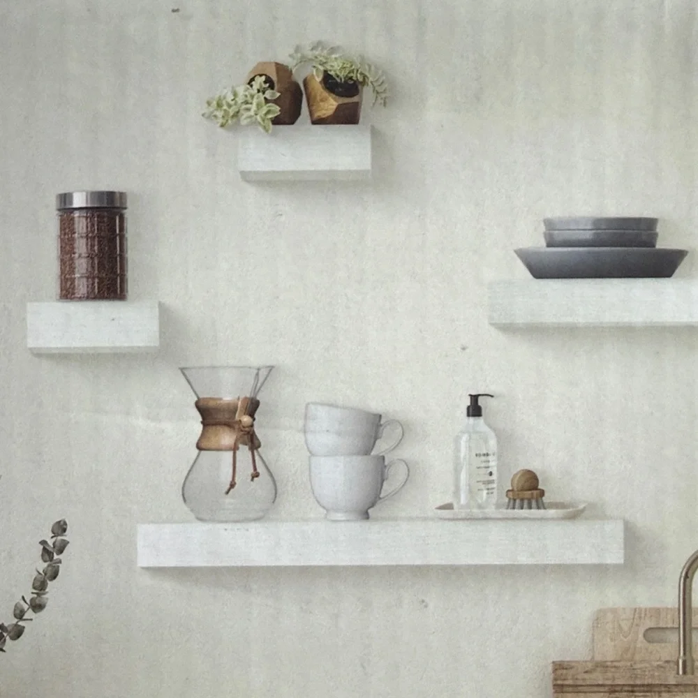 Belle Maison Floating Shelves 4 pc Set in WHITE